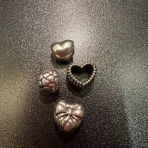 Hearts On Fire! Pandora and Chamilia Charms (4 beads)